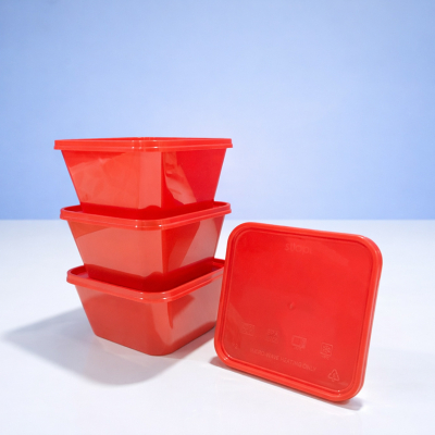 Thinwall Square 450ml Red - Lid Red